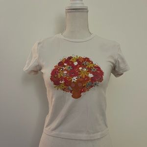 Graphic T with floral print